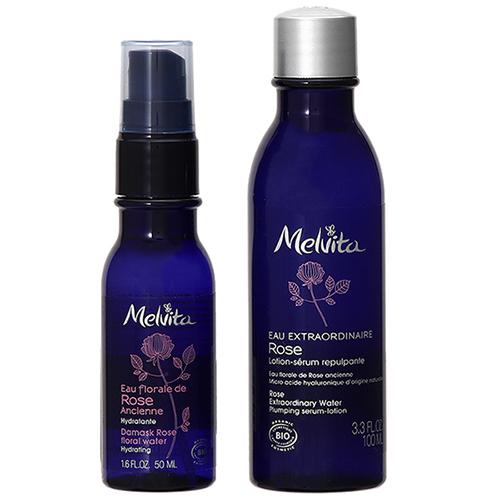 【セット】メルヴィータ Melvita フラワーウォーター リセットミスト ローズ 50mL + フラワーブーケ ローズ フェイストナー 100mL 化粧水 ローション