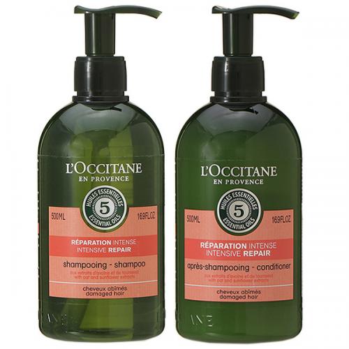 ロクシタン LOCCITANE ファイブハーブス リペアリング 500mL ボトルセット (シャンプー 500mL + コンディショナー 500mL)  シャンプー リンスセット